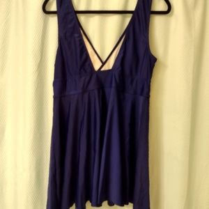 New navy blue XXL swim top dress beach vacation